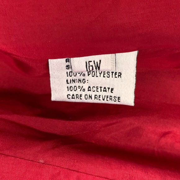 John Meyer Womens Embroidered Floral Embellished Crystals Blazer Jacket Red 16W - Picture 10 of 10